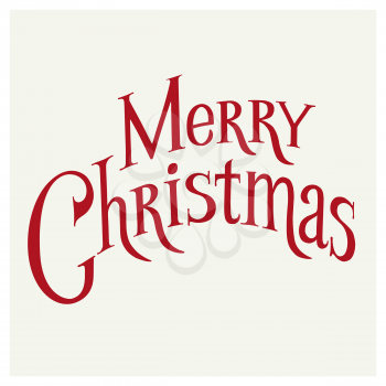 Merry Christmas red inscription. Hand drawn lettering to winter holiday designs. Calligraphy vector illustration.