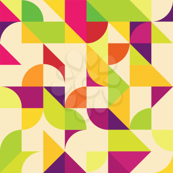 Multi-colored Abstract Geometric Shapes Background. Seamless Vector background
