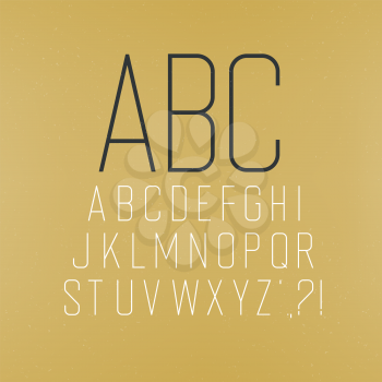 Abstract gothic alphabet. Vector typeface set. Thin condensed