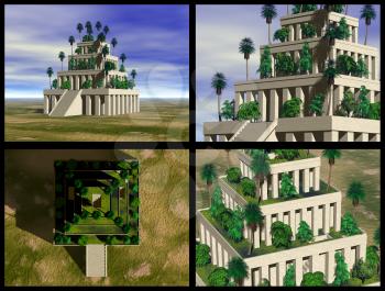 Hanging Gardens of Babylon. 3D reconstructions