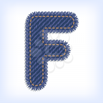 Letter F from jeans alphabet