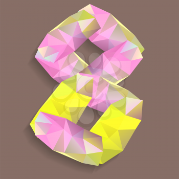 Geometric crystal font. Digit 8