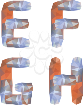 Geometric crystal alphabet. Letters E, F, G, H