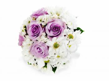colorful flower wedding bouquet for bride arrangement centerpiece vase isolated on white background