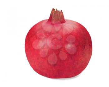 pomegranate fruit closeup isolated on white background