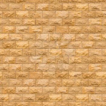 Seamless Tileable Texture of Yellow Brick Wall.