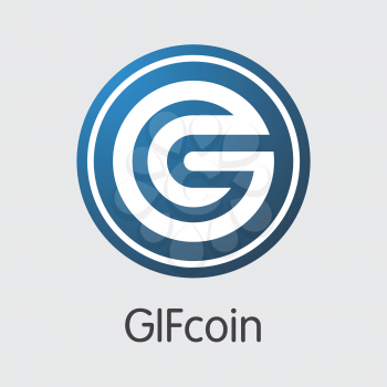 Gifcoin Blockchain Based Secure Blockchain Cryptocurrency. Isolated on Grey GIF Vector Illustration.