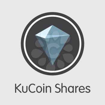 KCS - Kucoin Shares. The Trade Logo or Emblem of Crypto Currency, Market Emblem, ICOs Coins and Tokens Icon.