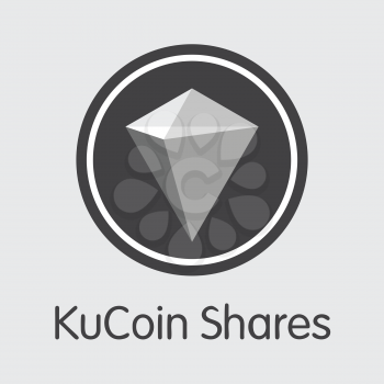KCS - Kucoin Shares. The Trade Logo or Emblem of Virtual Momey, Market Emblem, ICOs Coins and Tokens Icon.
