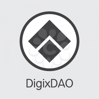 DGD - Digixdao. The Trade Logo or Emblem of Virtual Currency, Market Emblem, ICOs Coins and Tokens Icon.