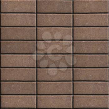 Brown Paving Slabs Laid out Rectangles Horizontally. Seamless Tileable Texture.