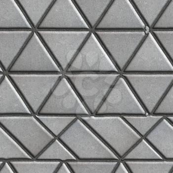 Grey Pave Slabs in the Form of Triangles and Other Geometric Shapes. Seamless Tileable Texture.