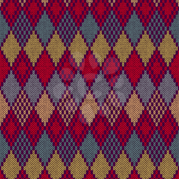 Vector Seamless Ornament Pattern. Knitting swatch