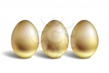 Gold Vector Egg Concept. Unique golden eggs