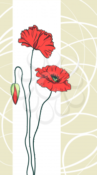 Red poppies floral background 