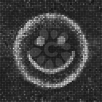Smile. Black and white abstract lights disco background. Square pixel mosaic vector