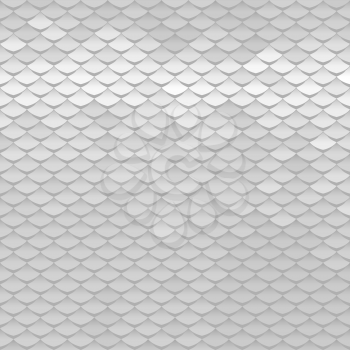 Abstract scale pattern. Roof tiles background. Silver squama texture