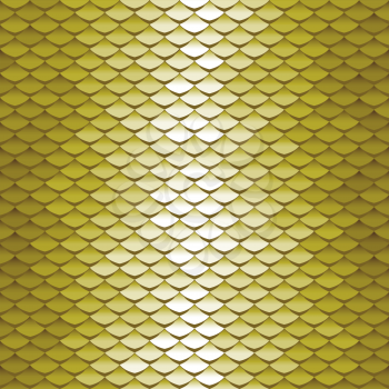 Seamless scale pattern. Abstract roof tiles background. Green squama texture.