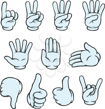 Royalty Free Clipart Image of a Set of Hand Gestures