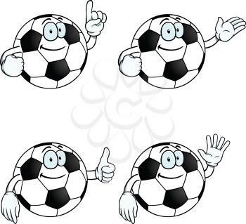 Royalty Free Clipart Image of Happy Soccer Balls