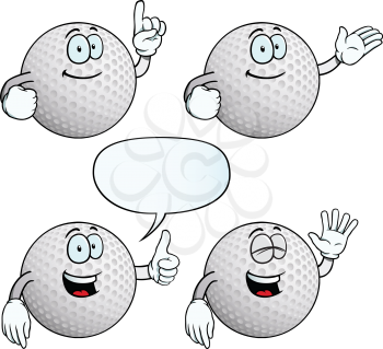 Royalty Free Clipart Image of Happy Golf Balls