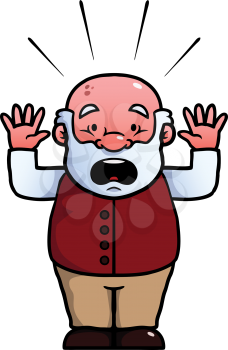 Royalty Free Clipart Image of a Shocked Elderly Man