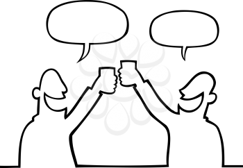 Royalty Free Clipart Image of a People Drinking