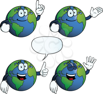 Royalty Free Clipart Image of Smiling Earth