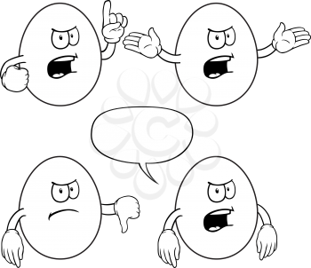 Royalty Free Clipart Image of Angry Eggs