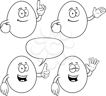 Royalty Free Clipart Image of Smiling Eggs