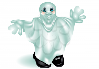 funny ghost isolated on a white background