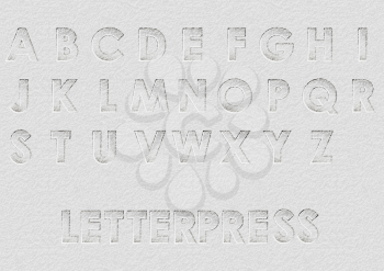 letterpress. alphabet on abstract background. 10 EPS