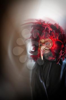 Venice Carnival Mask Black Red, Italy 2019