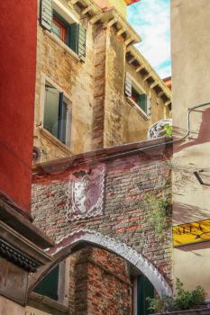 narrow street in Venice, the city of water