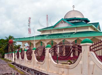 View of islamic mosque in Balai island, Banyak Archipelago, Indonesia