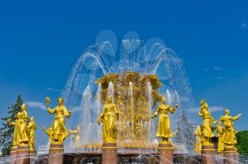 Fountain Friendship of nations in Moscow, Russia, East Europe