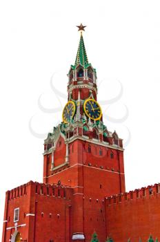 Moscow Kremlin isolated on white background, Russia