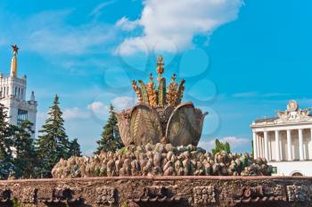 Big decorative fountain in VVC, Moscow, Russia, East Europe