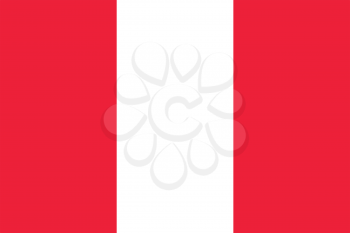 Flag of Peru in correct size, proportions and colors. Accurate dimensions. Peruvian national flag.