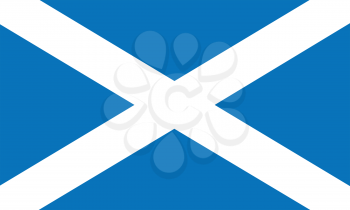 Flag of Scotland in correct size, proportions and colors. Accurate official standard dimensions. Scottish national flag. United Kingdom patriotic symbol. UK banner. British background design. Vector