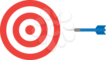 Vector red bullseye and blue dart.