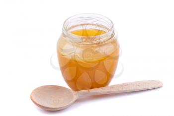 Honey pot and spoon.