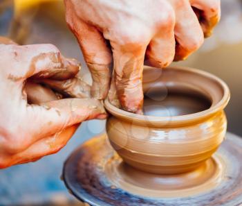 Pottery Craft Wheel Ceramic Clay Potter Human Hand