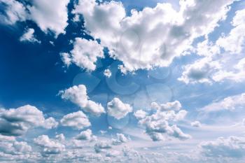 Blue And White Fluffy Colours, Sunny Sky Cloudscape Abstract Background