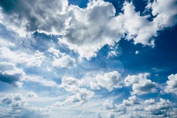 Blue and White Colours Sky Cloudscape Background