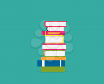 Stack books icon isolated. Concept knowledge back to school. Education and study, learn university read, shelf and heap literature, reading and reader books. Vector illustration