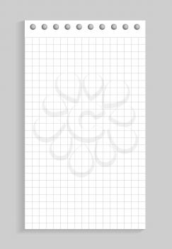 Closeup of empty sheet of paper that is made for making notices, reminder represented on vector illustration isolated on white background