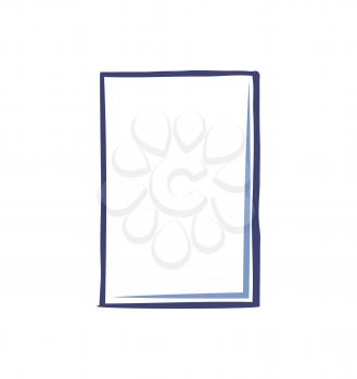 Office paper blank document page isolated icon monochrome sketch outline vector. Empty sheet of paper of squared shape. Piece with no written data