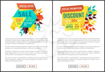 Sale offer special discount exclusive proposition. Seasonal sale sellout and super clearance. Big deal autumn clearance poster with text sample vector