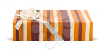 Chic gift box with a bow. isolated on white
